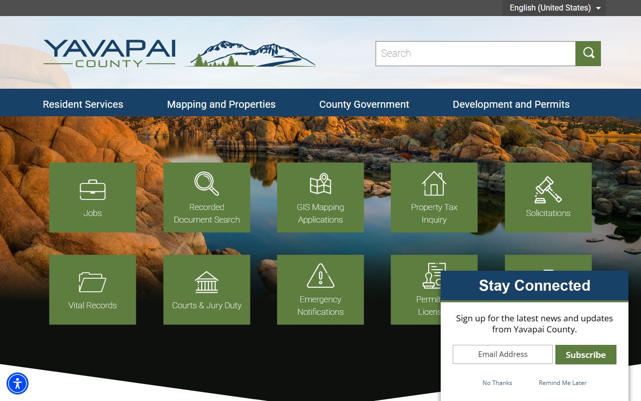 Yavapai County government page used as a budget context source for jail population trends