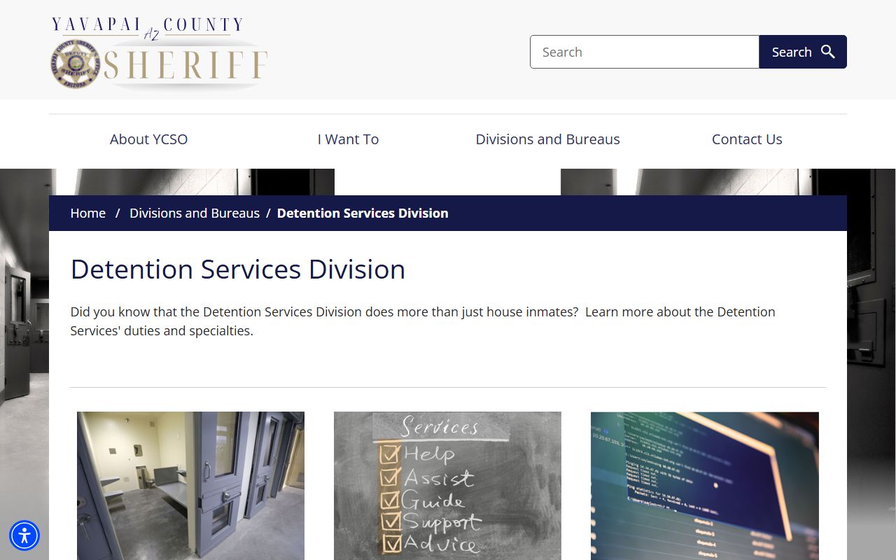 Yavapai County Detention Services Division hub used for inmate search